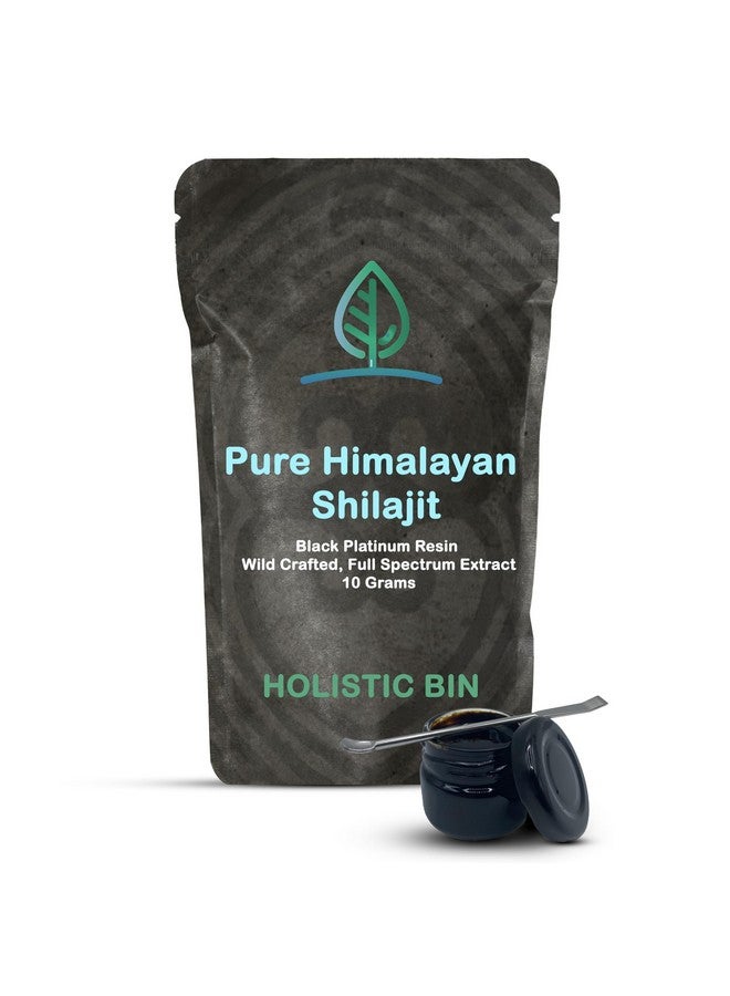 Holistic Bin Purest Himalayan Shilajit Resin by Holistic Bin | Black Platinum Resin | Rich in Fulvic Acid, Humic Acid, Fulvic Minerals and Trace Minerals | Mixes Easily Into Liquids | Serving Spoon Included - Image 1