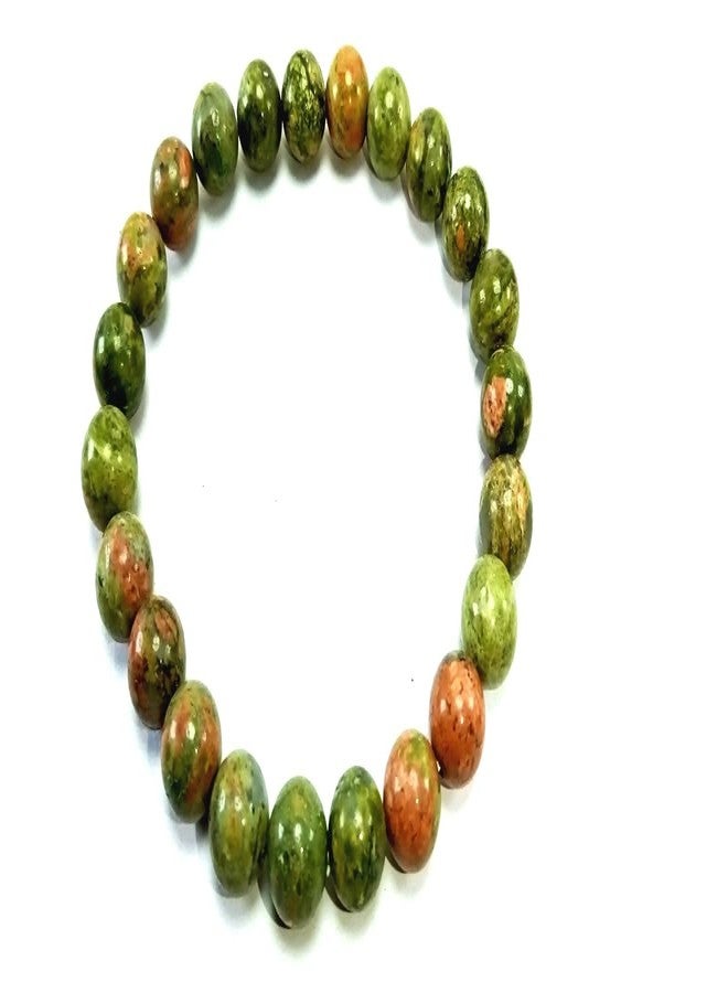 CA AGATE Natural Unakite Bracelet 8 Mm Crystal Stone Bracelet Round Shape For Reiki Healing And Crystal Healing Stones For Unisex Adult - Image 1