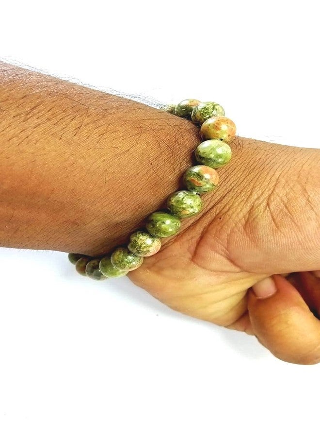 CA AGATE Natural Unakite Bracelet 8 Mm Crystal Stone Bracelet Round Shape For Reiki Healing And Crystal Healing Stones For Unisex Adult - Image 4
