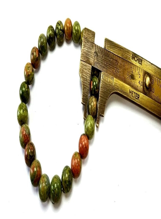 CA AGATE Natural Unakite Bracelet 8 Mm Crystal Stone Bracelet Round Shape For Reiki Healing And Crystal Healing Stones For Unisex Adult - Image 3