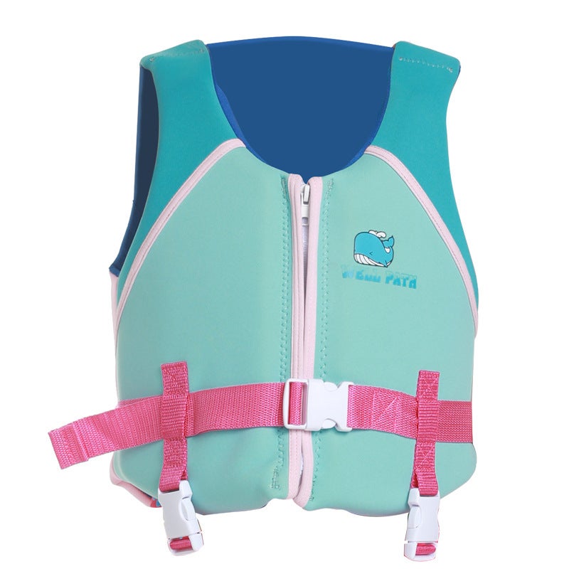 Kids High Buoyancy Life Vest for Swimming Powder blue (blue belt) 