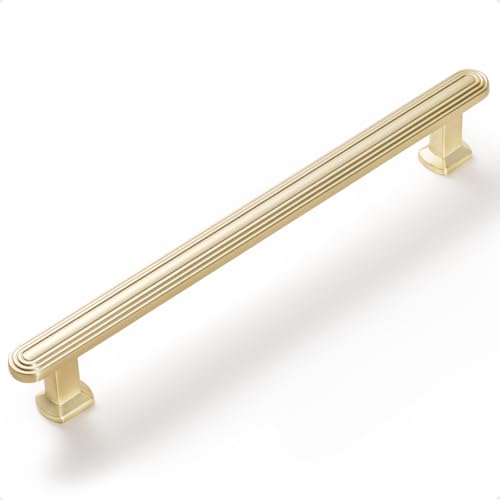 SORWDUERM SORWDUREM 5 Pack 63 Inch160mm Brushed Gold Cabinet Pulls Drawer Pulls Kitchen Hardware Cupboard Kitchen Hardware Cabinet Handles - Image 1