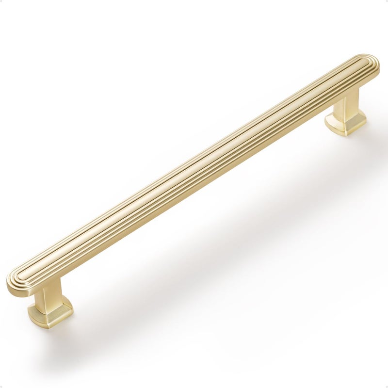 SORWDUERM SORWDUREM 5 Pack 63 Inch160mm Brushed Gold Cabinet Pulls Drawer Pulls Kitchen Hardware Cupboard Kitchen Hardware Cabinet Handles - Image 2