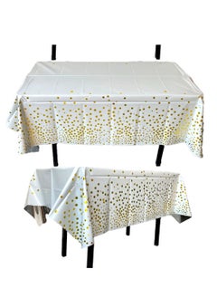 Party Gold dot gradient party dust and oil-proof disposable tablecloth birthday party dessert table sign-in table cloth( (Size: 137cm×274cm) 