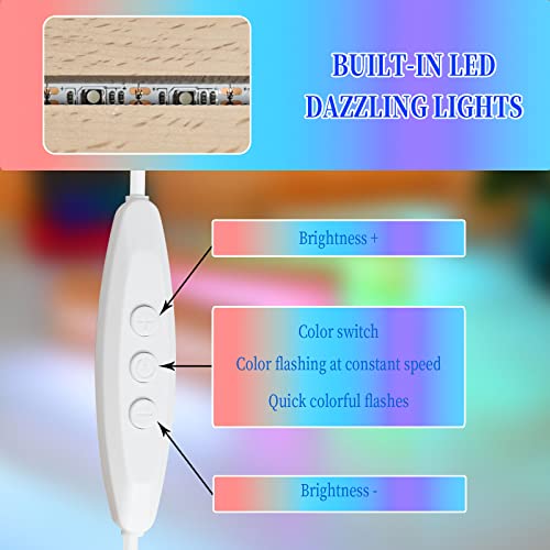 EATAKWARD 4 Pcs 5.9 Inch Wood Rectangle Light Display Pedestal, Wooden LED Display Base Dimmable Colorful Lights Lamp Stand for Acrylic, Crystal, Night Light, Glass Resin Art with USB Cable - Image 5