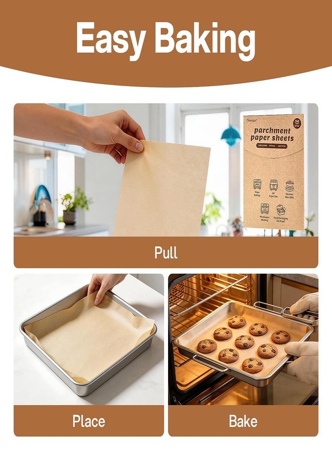 CLEANGOR 240Pcs Unbleached Parchment Paper Sheets, 12 x 16 Inch Pre-cut Parchment Sheets, No-Stick & No-Leak Baking Paper, Heavy Duty Baking Liners for Oven, Air Fryer, Microwave & Steamer - Image 4