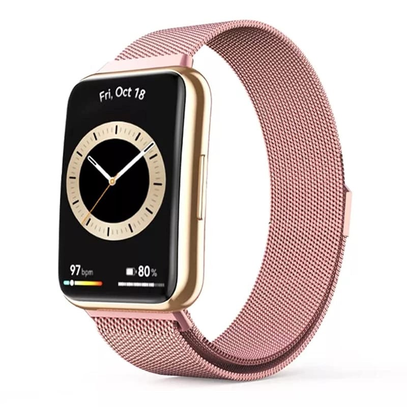 Dado Milanese Stainless Steel Replacement Band Compatible with Huawei Fit 2, Magnetic Mesh Strap - Image 2
