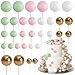 ASTARON Ball Cake Topper 32 Pcs Foam Wire Decorations Mini Balloons Cake Topper Sticks 4 Colors Sizes for Wedding Party Birthday Cake Decorating - Image 2