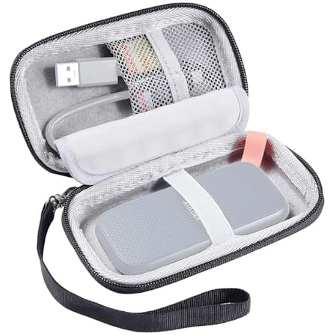 rayihni ® HARD CARRYING CASE STORAGE BAG FOR SANDISK 480GB 1TB 2TB 4TB EXTREME PRO PORTABLE SSD SDSSDE30 / SDSSDE81 SOLID STATE DRIVE EVA SHOCKPROOF WATER REPELLENT PROTECTIVE STORAGE TRAVEL BAG - Image 1