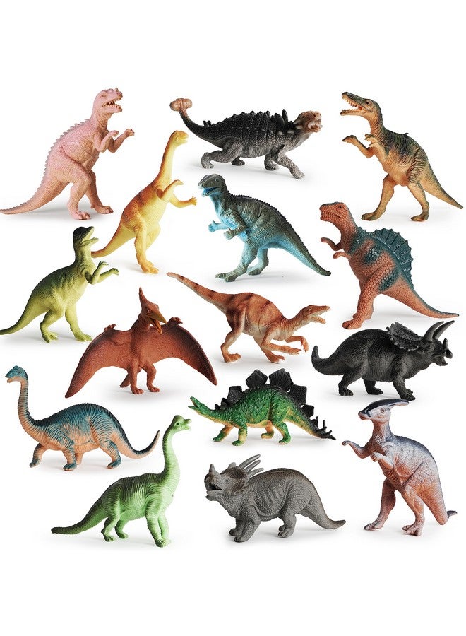 BOLEY BOLEY Monster (15-Pack) Large 7" Toy Dinosaurs Set - Enormous Variety of Authentic Type Plastic Dinosaurs - Great as Dinosaur Party Supplies, Birthday Party Favors, and More - Image 1