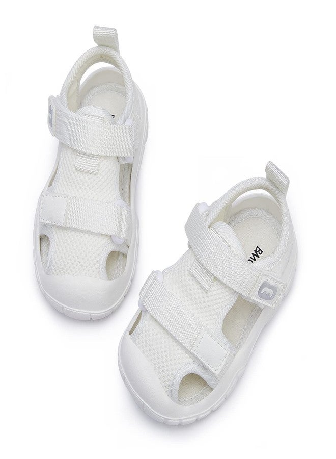BMCiTYBM Baby Boy Girl Closed Toe Summer Sandals Lightweight Shoes Infant Non-Slip First Walking Sneakers 6 9 12 18 24 Months, B-white, 12-18 Months - Image 3