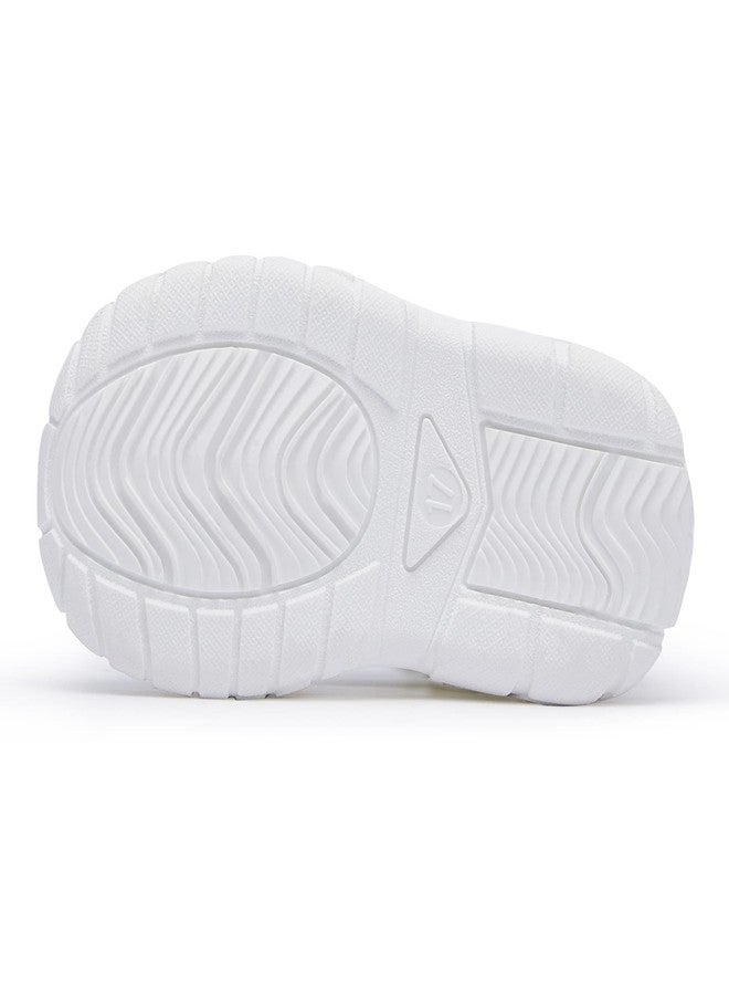 BMCiTYBM Baby Boy Girl Closed Toe Summer Sandals Lightweight Shoes Infant Non-Slip First Walking Sneakers 6 9 12 18 24 Months, B-white, 12-18 Months - Image 4