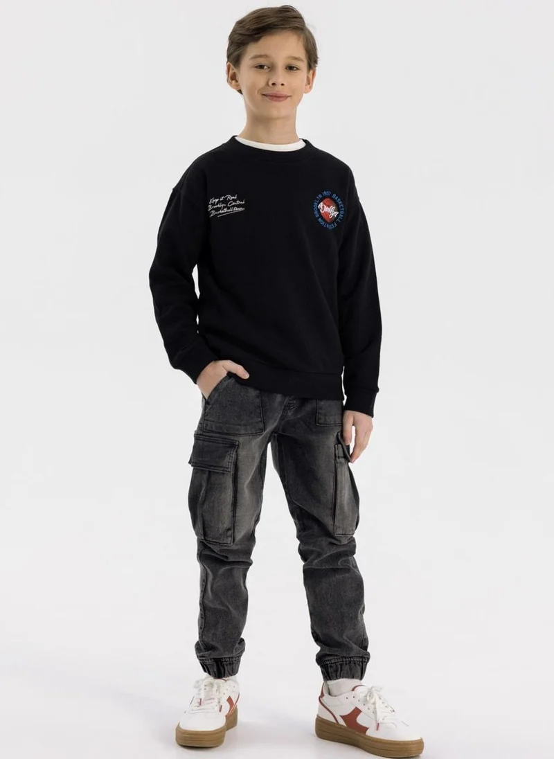 مينوتي Kids Boys  Denim Jogger Cargo Jeans
