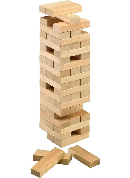 Apexma Wooden Jenga Balance Tower Game 54 Pieces - Fun Balance and Attention Game Set  - Image 2