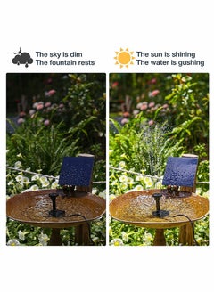KASTWAVE Solar Fountain Pump with Panel Mini Solar Water Fountain 1.2W Power Submersible Fountain with 4 Nozzles for Pond Fish Tank Pool Patio Garden Decoration Square Floating Bird Bath Fountain  - Image 3