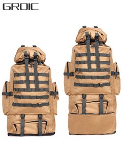 GROIC Hiking Backpack 100L Mountain Climbing Camping Bags Waterproof Rain Cover Extralarge Capacity 30 Inches Brown  - Image 1