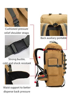 GROIC Hiking Backpack 100L Mountain Climbing Camping Bags Waterproof Rain Cover Extralarge Capacity 30 Inches Brown  - Image 2