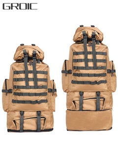 GROIC Hiking Backpack 100L Mountain Climbing Camping Bags Waterproof Rain Cover Extralarge Capacity 30 Inches Brown  - Image 1