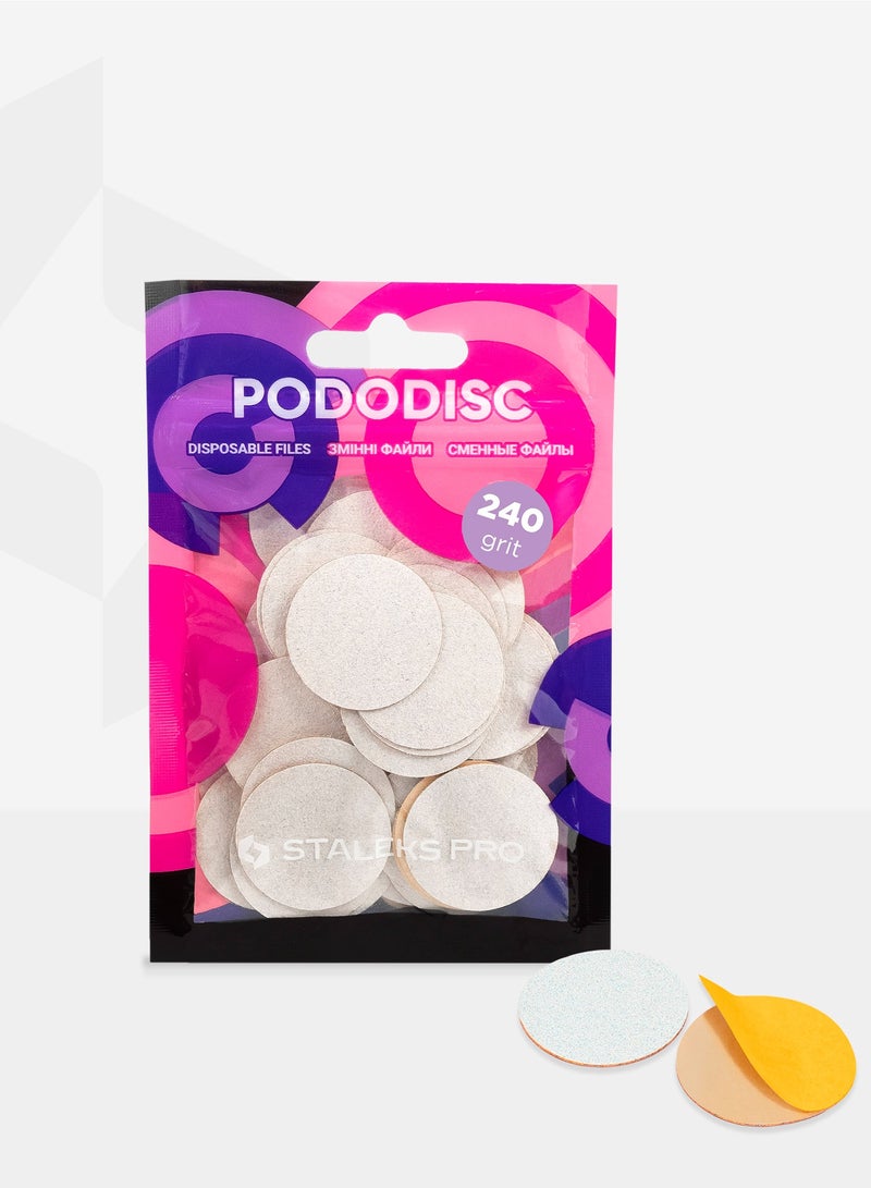 STALEKS PRO Disposable White Files for Pedicure Disc | PODODISC L EXPERT 240 grit (50 pcs) - Image 3