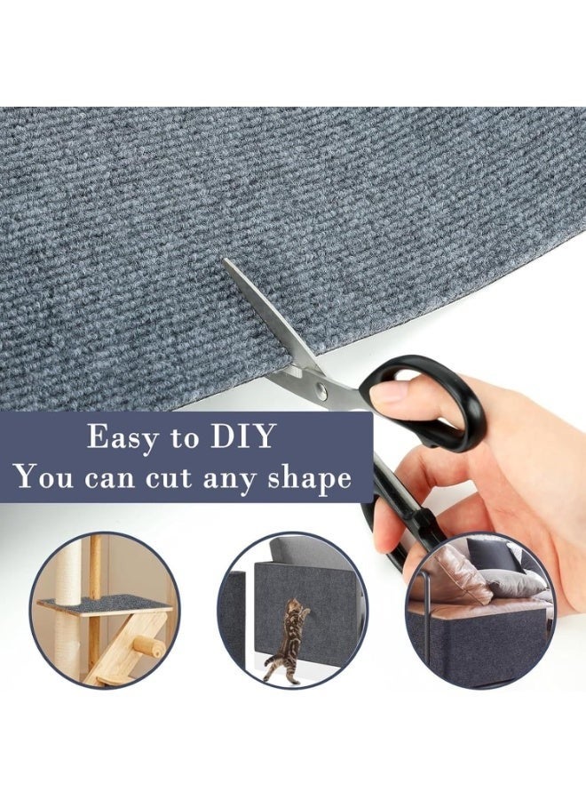 Cat Scratching Mat, Cat Scratch Mat with Self-Adhesive, Cat Scratch Protectors for Sofa Carpet, Anti Scratch Furniture Protector, Reusable Protecting Couch form Pets (Grey, 100x40cm) - Image 2