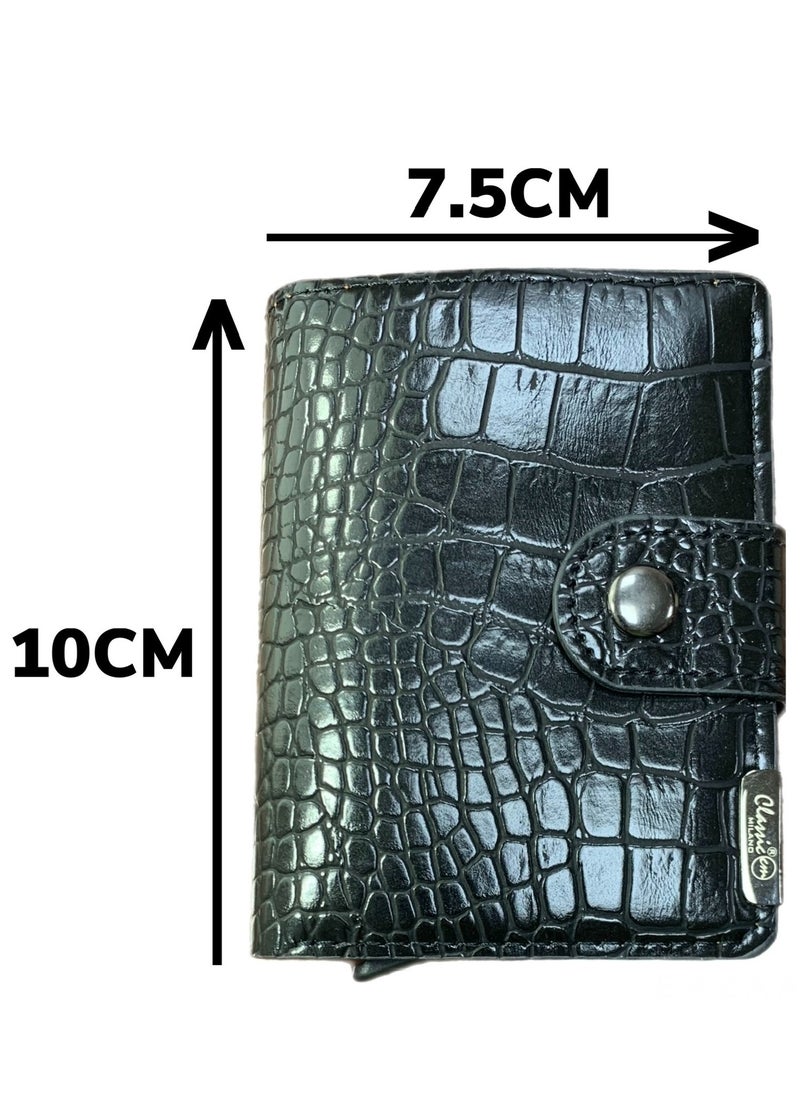 Classic Milano Classic Milano Faux Leather RFID Blocking Pop Up Wallet for Men and Women - Automatic Card Holder Wallet with Pop-up Design - Secure, Compact Credit Card Holder for Men - Stylish Wallet for Men & Women’s RFID Card Wallet  - Image 5