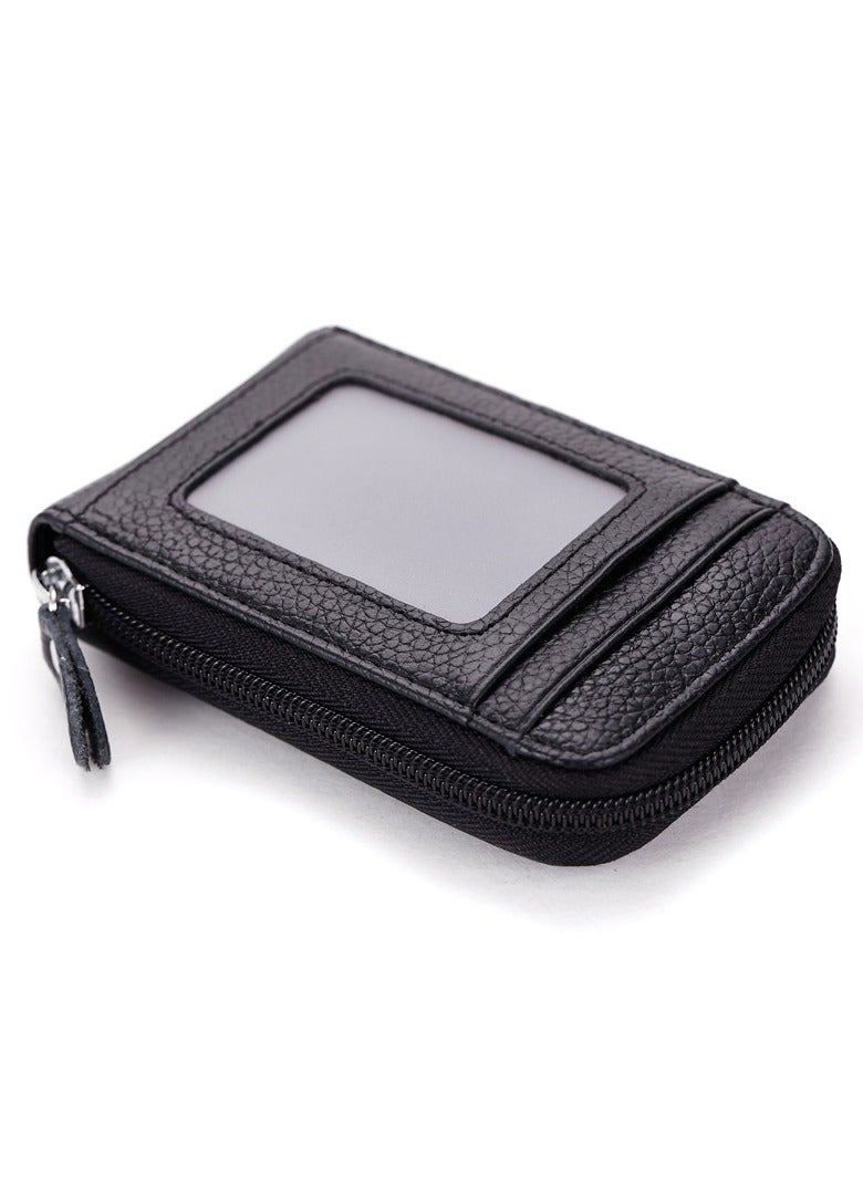 حامل بطاقة إئتمان جلدية متعددة الوظائف أسود - Image 1