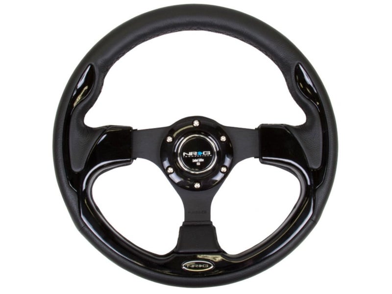 NRG Innovations RST001BK Race Style 320mm Sport Steering Wheel with Black Trim