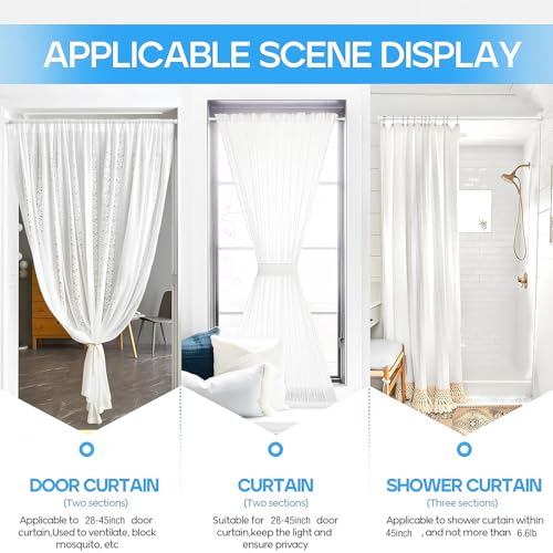 ZipGlo 1 Pack Spring Tension Rods 28-45 Inches, 5/8 Inch Diameter White No Drill Spring Loaded Adjustable Extendable, Small Short Tension Curtain Rod for Windows Kitchen Doorway Closet Cupboard - Image 3
