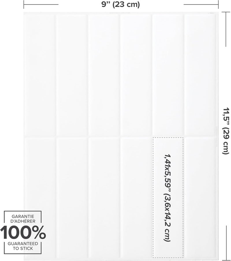 Smart Tiles Peel and Stick Backsplash - 5 Sheets of 11.43" x 9" - 3D Adhesive Peel and Stick Tile Backsplash for Kitchen, Bathroom, Wall Tile - Image 3