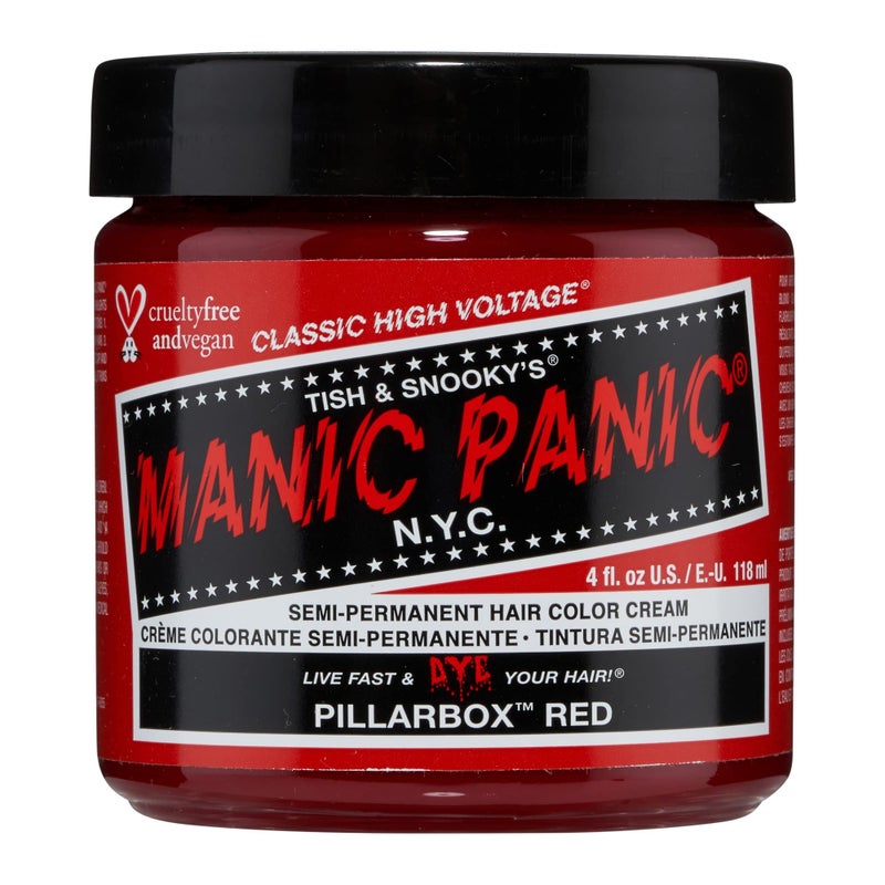 Manic Panic مانيك بانك كلاسيك لون شعر أحمر بيلاربوكس شبه دائم - صبغة شعر حمراء حقيقية للنساء والرجال تدوم من 4 إلى 6 أسابيع - نباتية، خالية من الأمونيا وخالية من القسوة - إنشاء ومزج درجات مخصصة (4 أونصات)