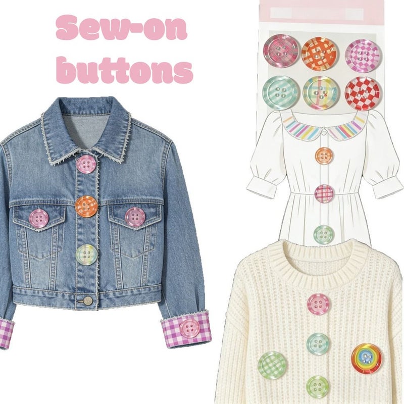 Clear Heart Shaped Printed Button 6pcs DIY Apparel Sewing Accessories - Image 2