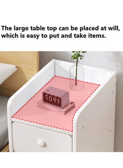 XiuWoo Simple Modern Style Cabinet Bedside End Table  Storage Rack with Drawers  - Image 3