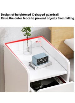 XiuWoo Simple Modern Style Cabinet Bedside End Table  Storage Rack with Drawers  - Image 5