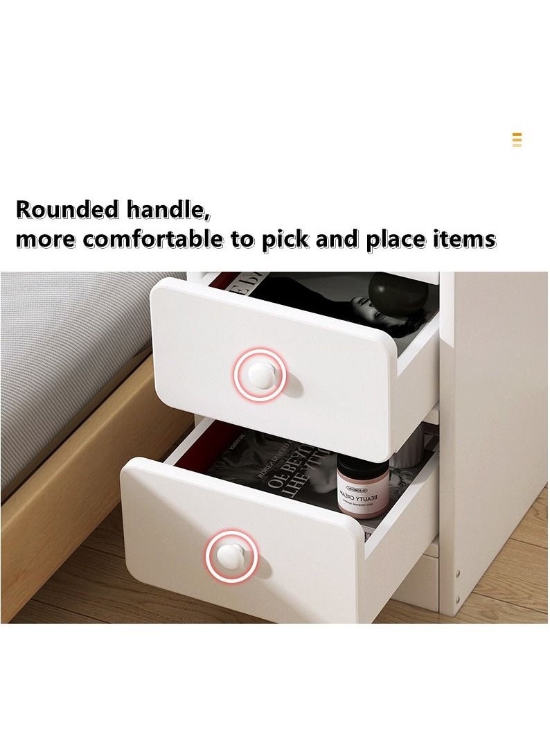 XiuWoo - Simple Modern Style Cabinet Bedside End Table  Storage Rack with Drawers - Image 1