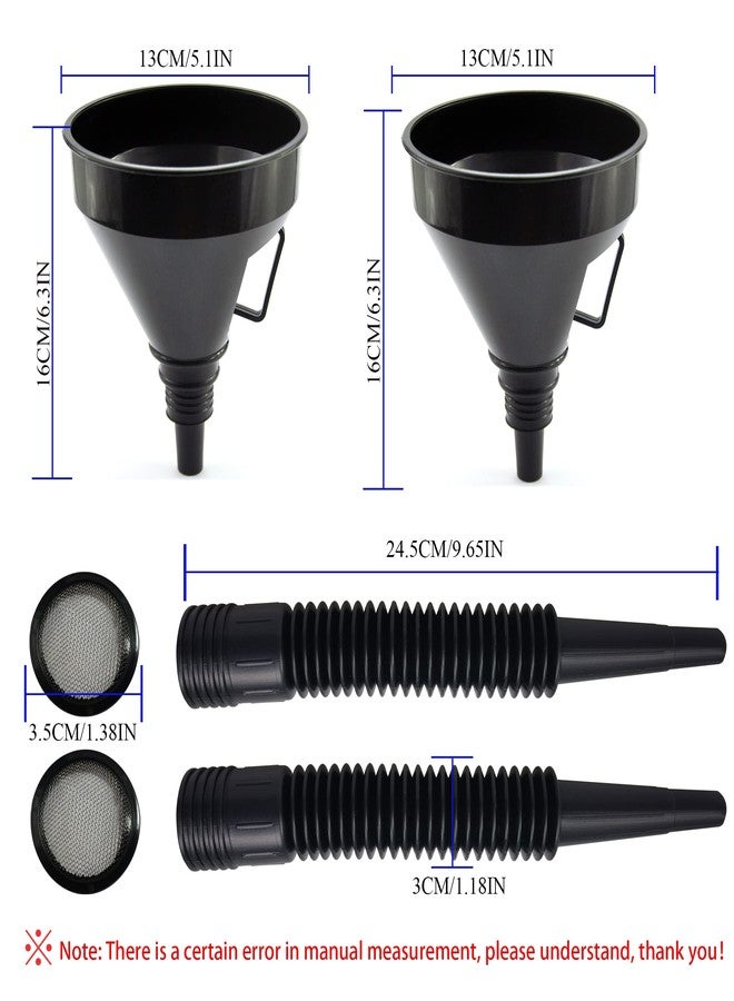 U-BCOO Multi-fFunctional Plastic Funnel Oil Funnel With Flexible Extension Nozzle For Cars And Motorcycles, Engine Oil, Liquid, Diesel, Kerosene And Gasoline（2 PCS） - Image 2