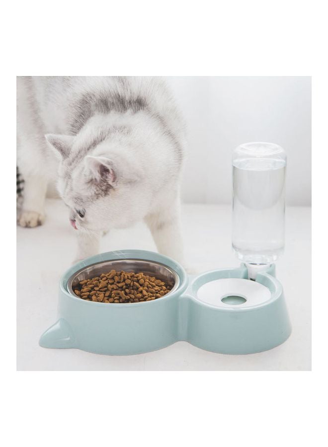 وعاء طعام أوتوماتيكي مزدوج للحيوانات الأليفة باللون الأزرق/الأبيض - Image 4
