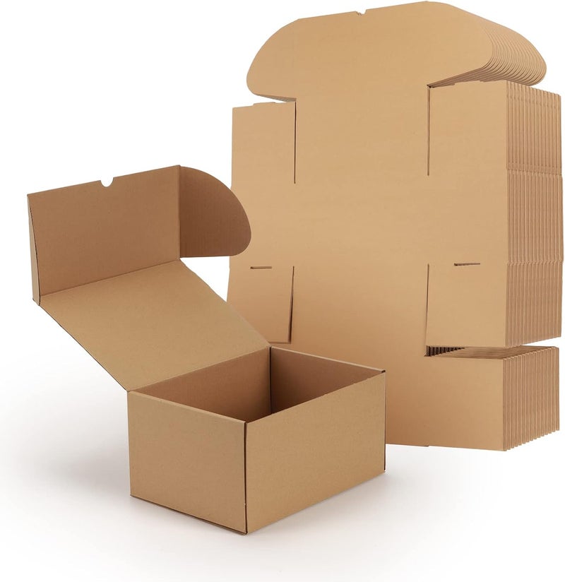 RLAVBL 10x7x5 Shipping Boxes, Brown Corrugated Mailing Cardboard Box for Packing Small Business, 20 Pack - Image 1