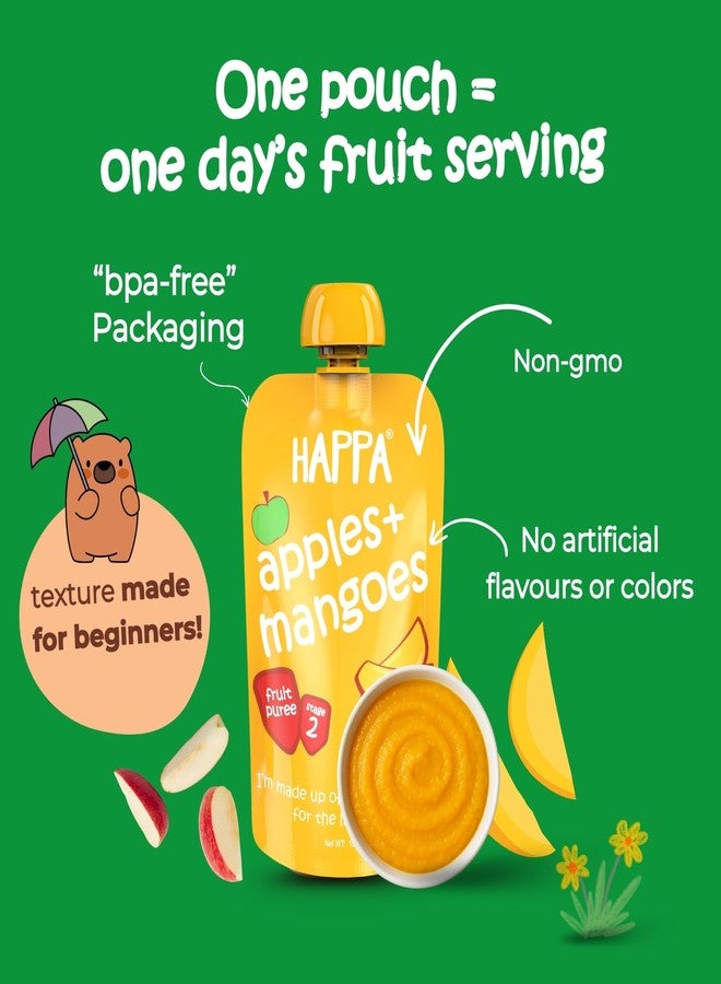 Happa Healthy Baby Food Puree | 100% Fruits | No Added Sugar, No Milk Powder, No Preservatives | Stage 2 (6 Months+) | Ready to Eat | Free from Common Allergens | Pack of 3 (100g Each) - Image 4
