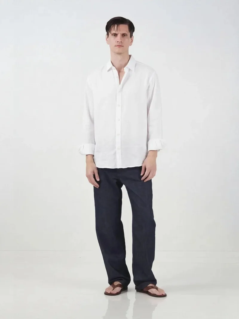 جيستو GIESTO Oversized Button Up Shirt with Shirt Collar