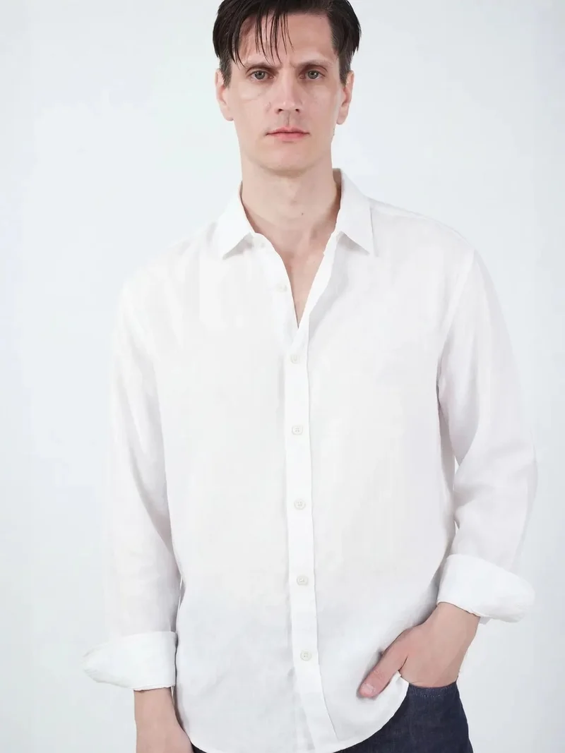 جيستو GIESTO Oversized Button Up Shirt with Shirt Collar