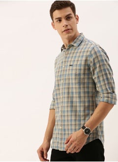 The Indian Garage Co Men Slim Fit Checkered Full Sleeves Spread Collar Casual Shirt  - Image 3