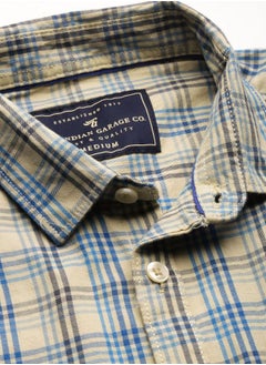 The Indian Garage Co Men Slim Fit Checkered Full Sleeves Spread Collar Casual Shirt  - Image 4