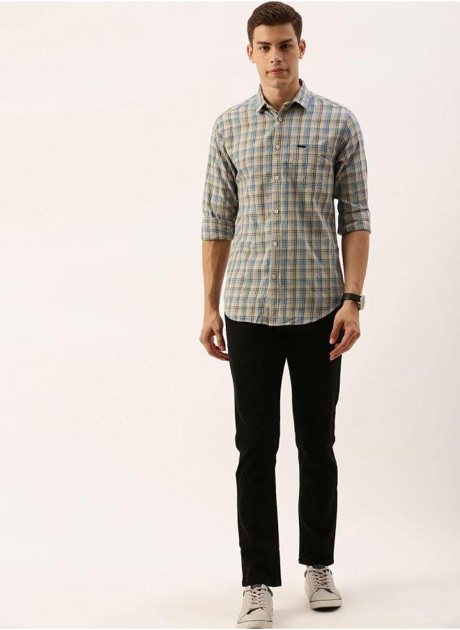 The Indian Garage Co - Men Slim Fit Checkered Full Sleeves Spread Collar Casual Shirt - Image 1