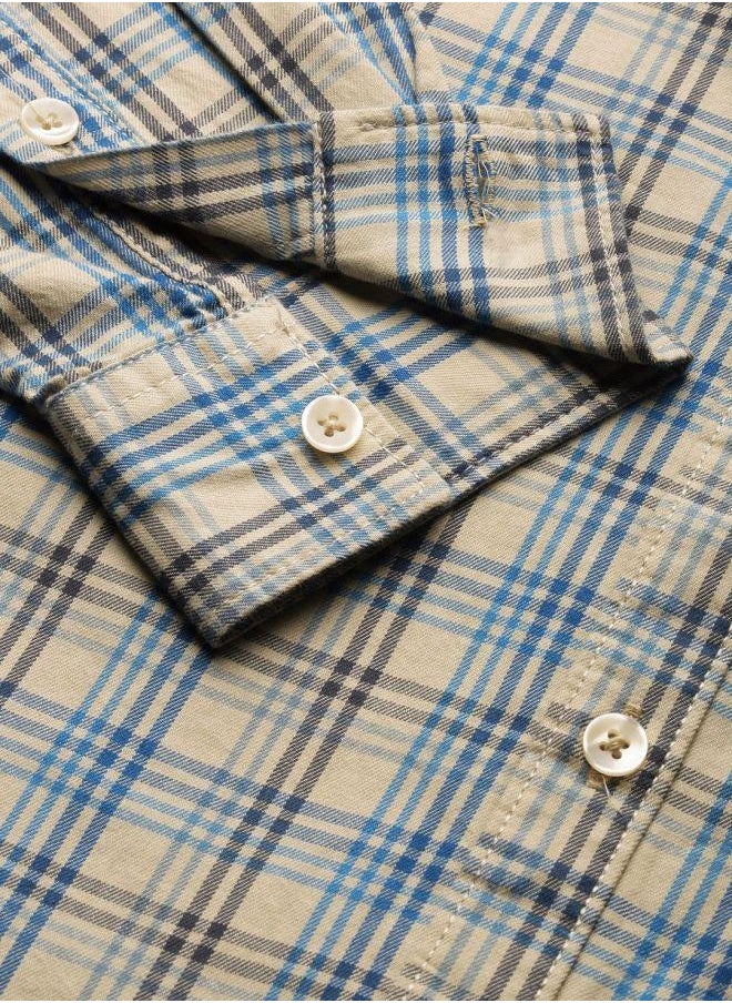 The Indian Garage Co - Men Slim Fit Checkered Full Sleeves Spread Collar Casual Shirt - Image 1