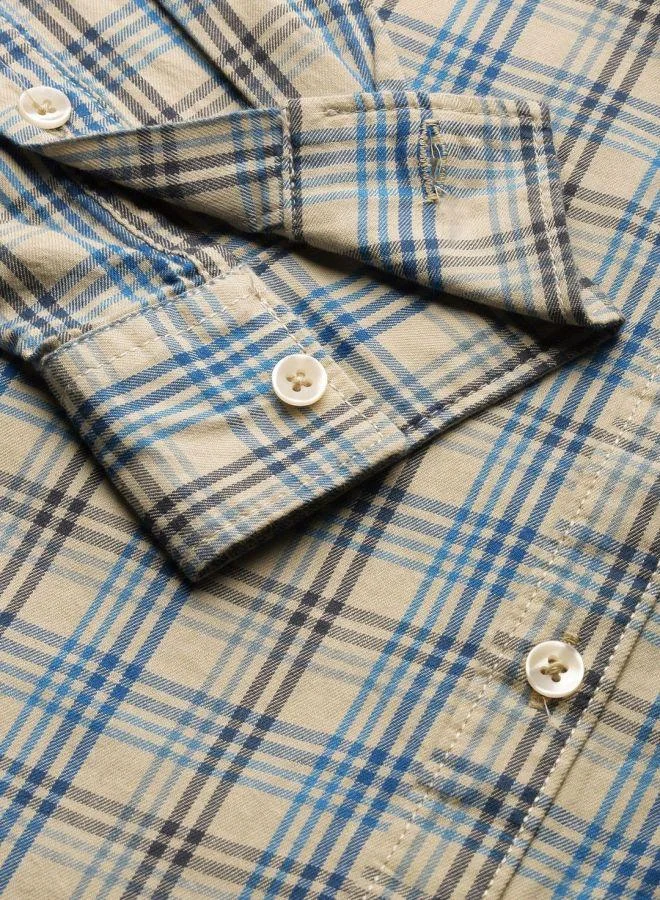 شركة المرآب الهندية Men Slim Fit Checkered Full Sleeves Spread Collar Casual Shirt