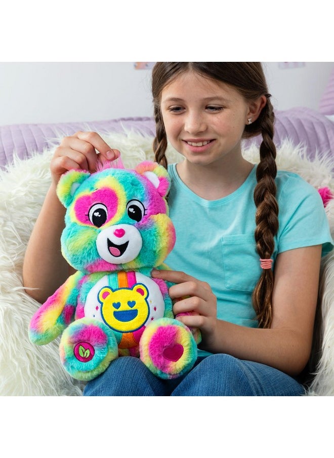 Basic Fun Care Bears 14” Good Vibes Bear- Tie-Dye Multicolored Plushie For Ages 4+ - Perfect Stuffed Animal Support Gift, Super Soft And Cuddly - Good For Girls And Boys, Employees, Collectors  - Image 4