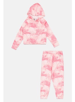 Toddlers Girl 2 Pieces Sweatshirt And Pajama Set, Pink Combo