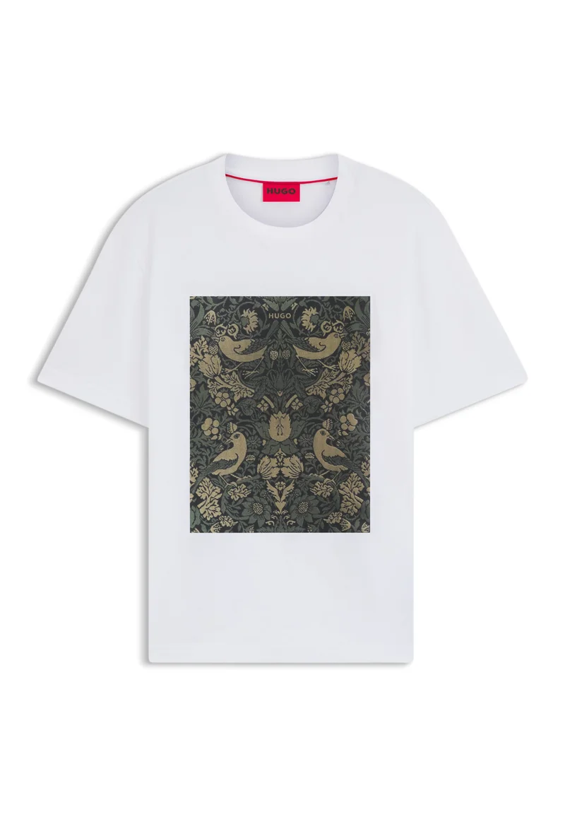 HUGO  Cotton-jersey T-shirt with printed artwork for Men | Best Price UAE