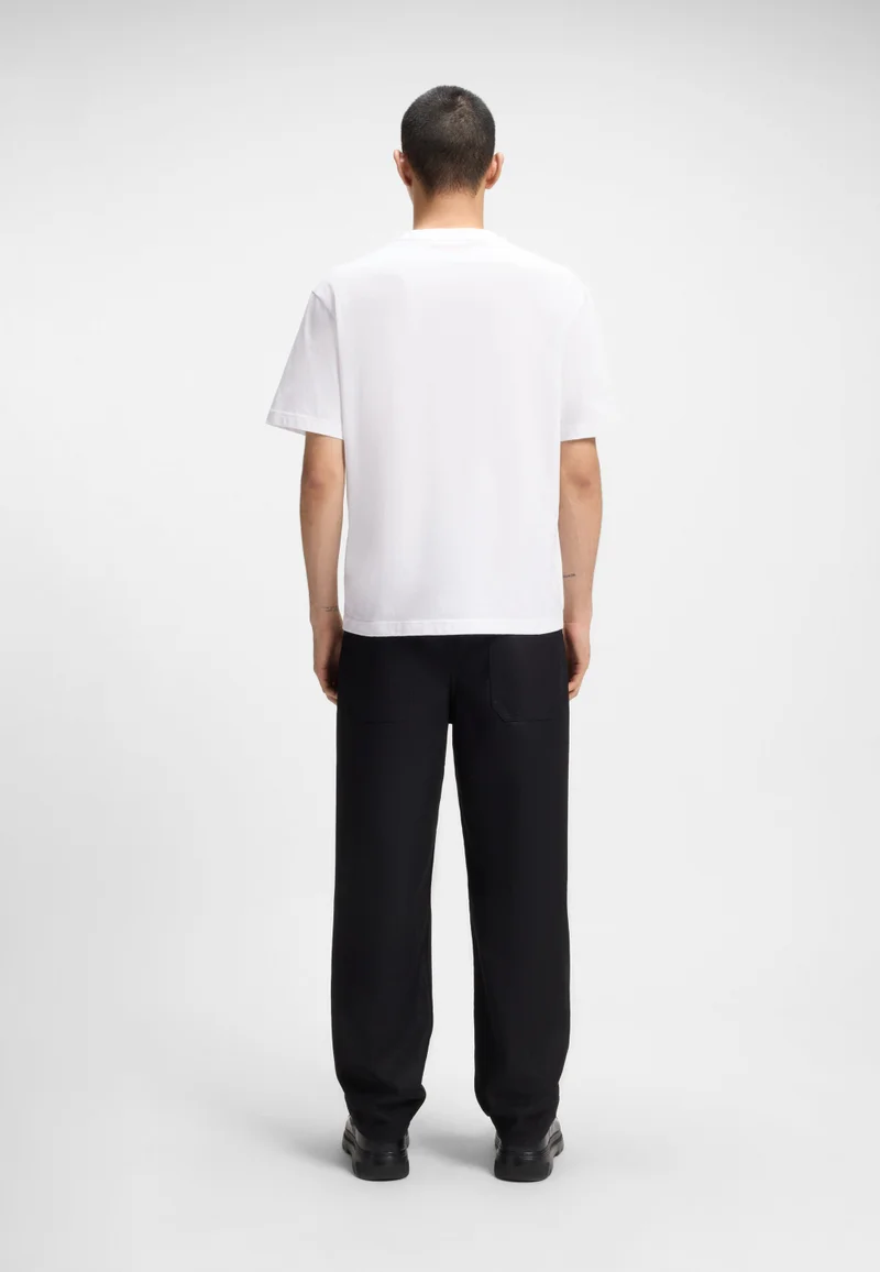 HUGO Cotton-jersey T-shirt with printed artwork