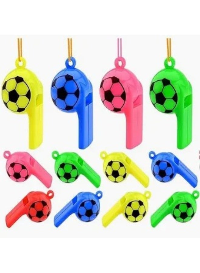Football design plastic whistles pack of 12 great for sports and party favors return gifts birthday party